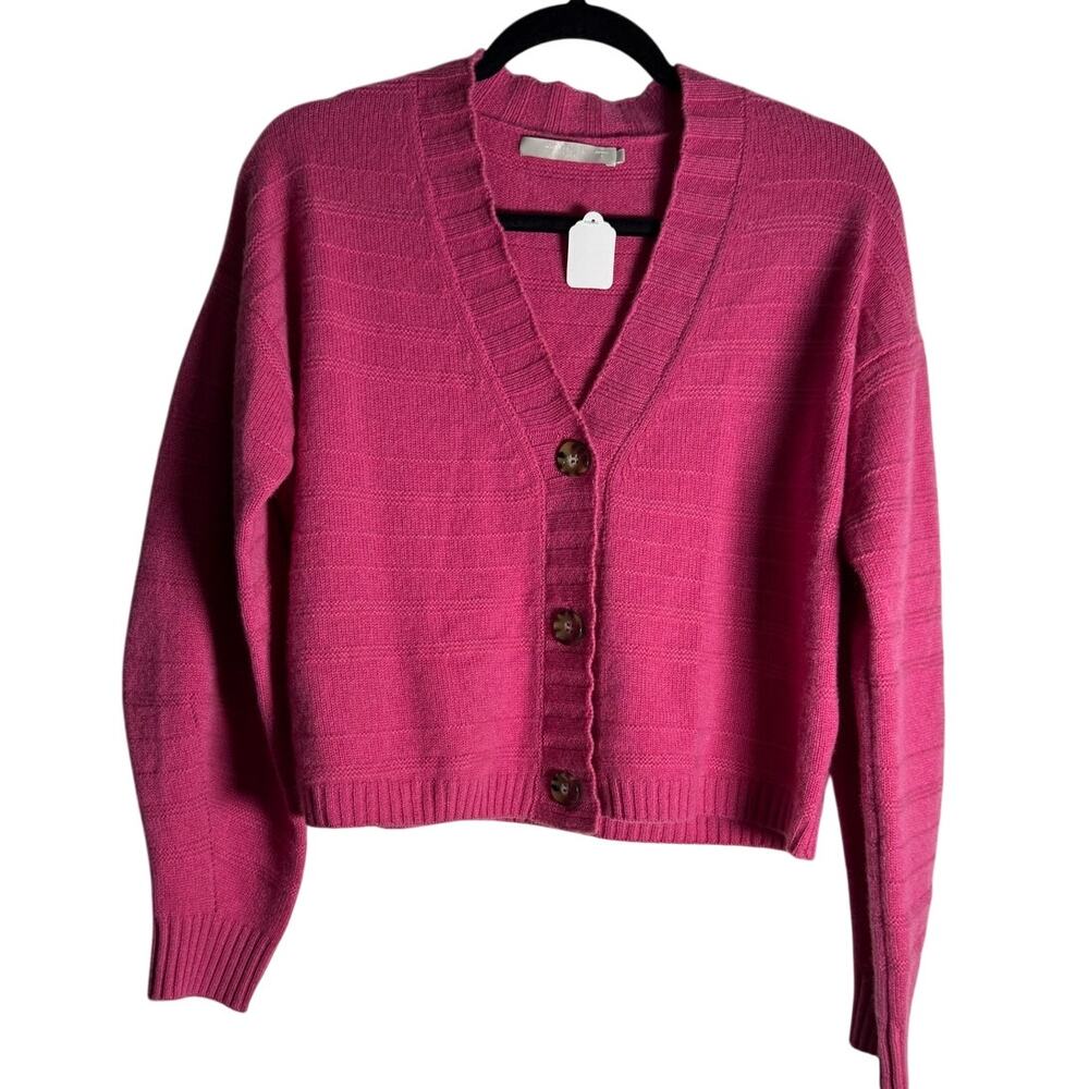 ONE GRAY DAY New Pink 100% Cashmere Cardigan Sweater Size S